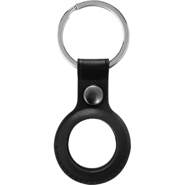 Wave Äkta läder nyckelskydd med nyckelring, Apple AirTag, svart