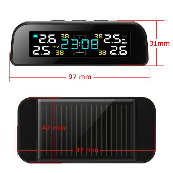 Dekktrykksensor TPMS med solcelle