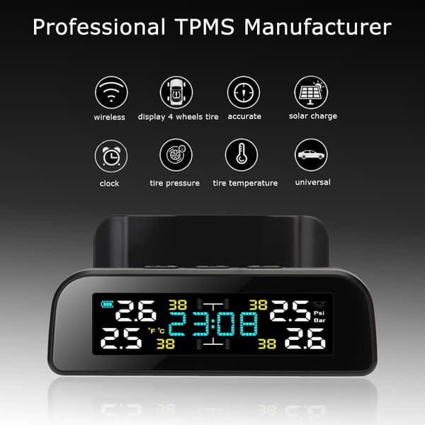 Dæktrykssensor TPMS med solcelle