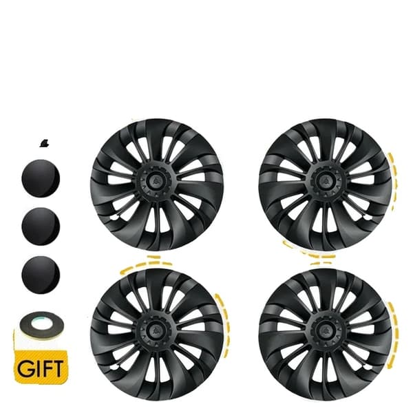 Navkapsel, Udskiftning, Fuldt Fælgdæksel, 4PC mat sort 4PC matte black