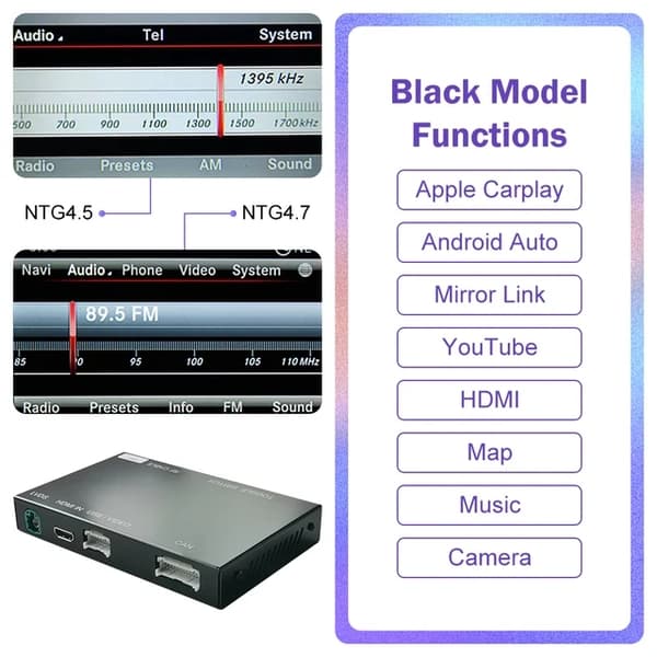 Langaton Carplay, Android Auto -yhteensopivuus, Mirror Link -ominaisuus, NTG45 47