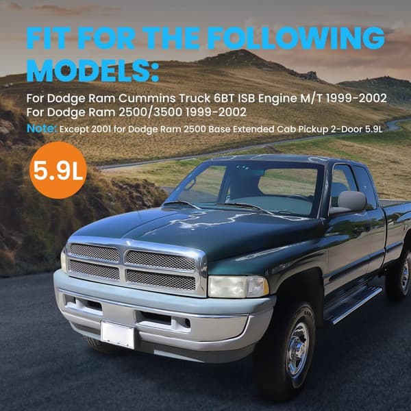 Turbo-lader, passer til Dodge Ram 3500 59L 6BT ISB M/T 99-02, HX35 HX35W Cummins 3590104 3538881.