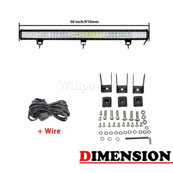 LED-ljusramp, vattentät, universell passform, 44 tum Combo n Wire
