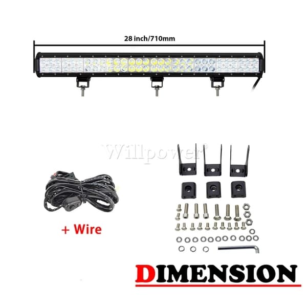 LED-ljusramp, vattentät, universell passform, 44 tum Combo n Wire
