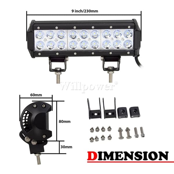 LED-ljusramp, vattentät, universell passform, 44 tum Combo n Wire