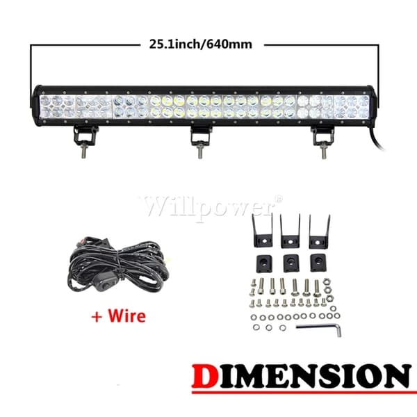 LED lysbjælke, Vandtæt, Universal pasform, 44 tommer Combo n Wire