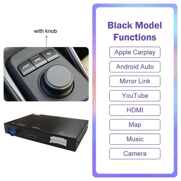 Android Auto Trådløs Carplay Apple Interface Decoder, Understøtter Kort Musik Youtube Bluetooth Kamera Funktion, med knop