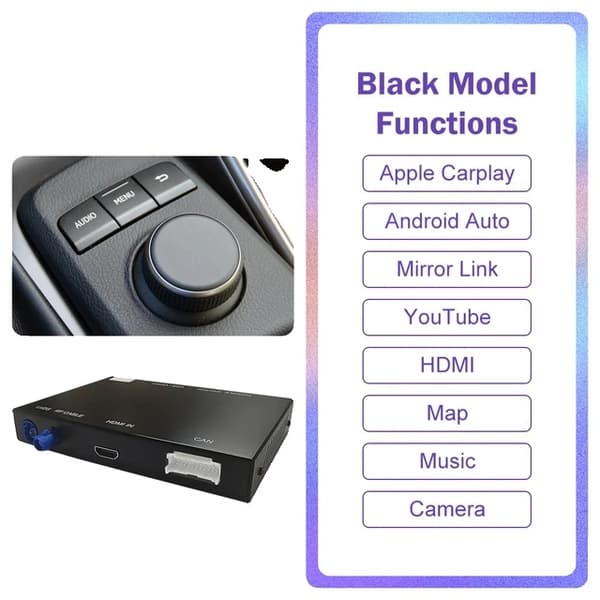Android Auto Trådløs Carplay Apple Interface Decoder, Understøtter Kort Musik Youtube Bluetooth Kamera Funktion, med knop with knob