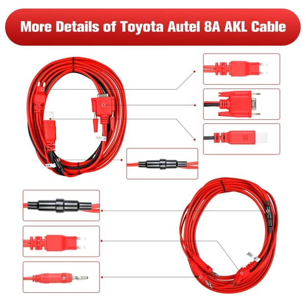 Autel Toyota 8A AKL -kaapeli Blade Key, kaikki avaimet kadonneet -sovitin, Autel Key Programming -lisävaruste