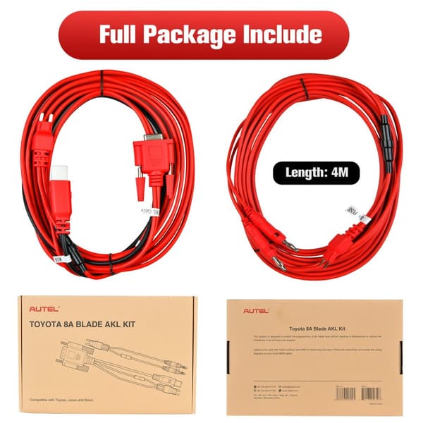 Autel Toyota 8A AKL -kaapeli Blade Key, kaikki avaimet kadonneet -sovitin, Autel Key Programming -lisävaruste