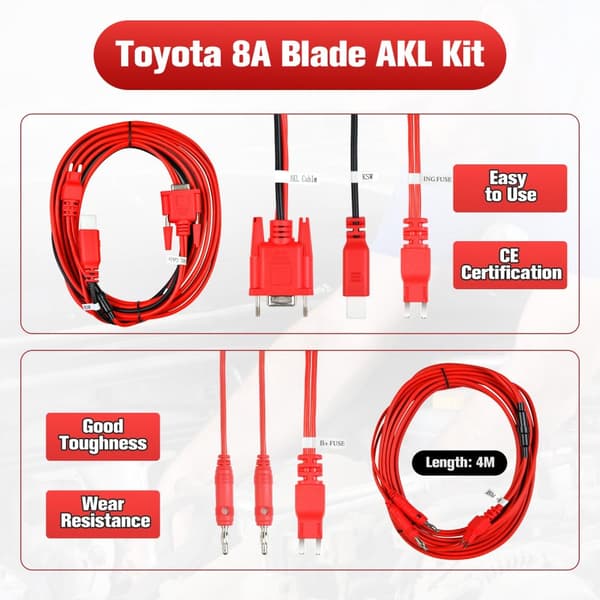 Autel Toyota 8A AKL -kaapeli Blade Key, kaikki avaimet kadonneet -sovitin, Autel Key Programming -lisävaruste