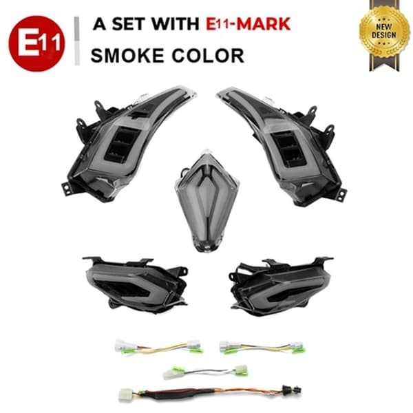 TMAX 530 Bakbromsljus, LED Blinkers, E-MARK E11, KLAR SET