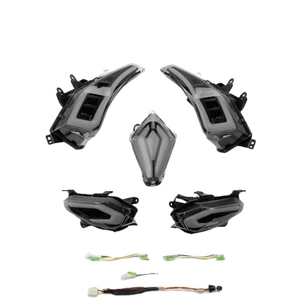 TMAX 530 Bakbromsljus, LED Blinkers, E-MARK E11, KLAR SET