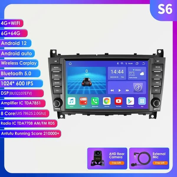 Android bil stereo, 8 kerne processor, Apple Carplay integration, S5 AHDC2
