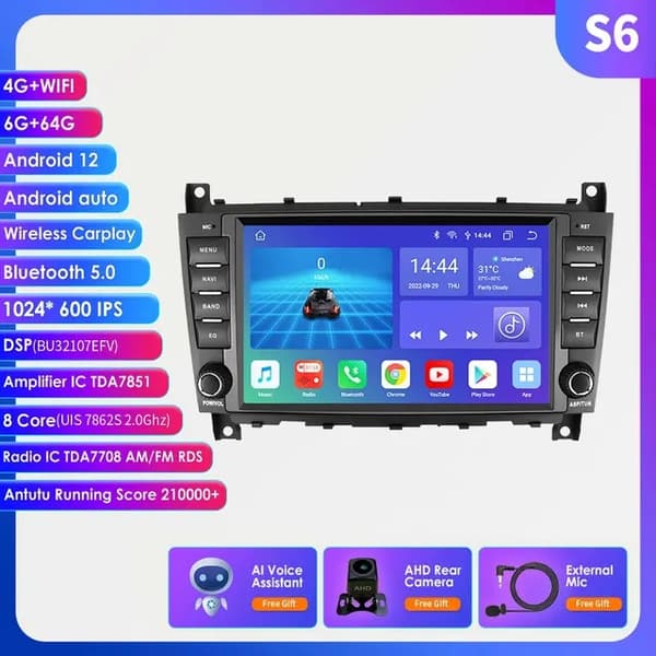 Android bil stereo, 8 kerne processor, Apple Carplay integration, S5 AHDC2