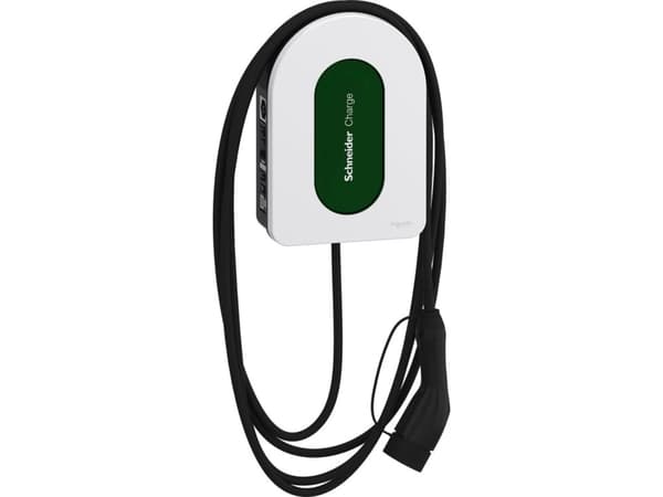 SCHNEIDER ELECTRIC Schneider Charge latauslaatikko 3P+N, liitetty kaapeli 7 metriä, 11kW, 16A Mitat (W) 244mm x (H) 352mm x (D) 107mm. Paino 5,1 kg (