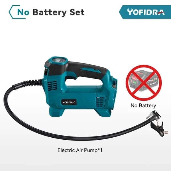 Elektrisk Oppustelig Pumpe, Højtryk, Trådløs, 2 Batteri EU-stik