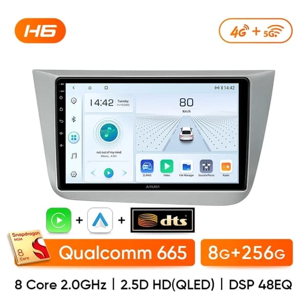 Bilradio, Carplay kompatibilitet, 4G Wifi forbindelse, A1 1G 32G LHD