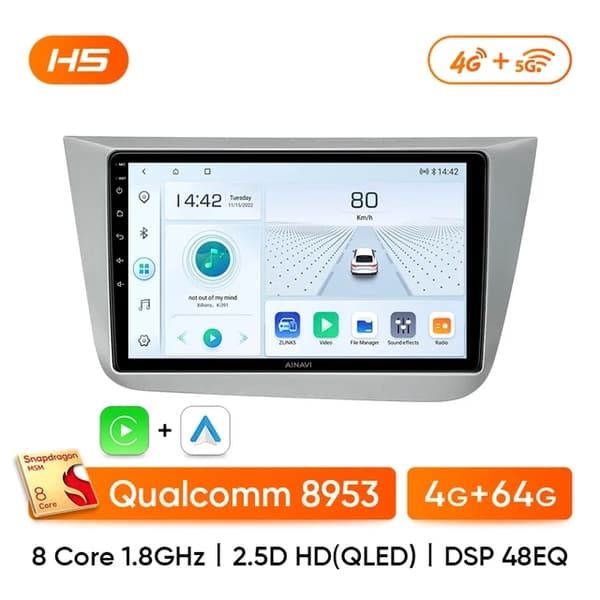 Bilradio, Carplay kompatibilitet, 4G Wifi forbindelse, A1 1G 32G LHD