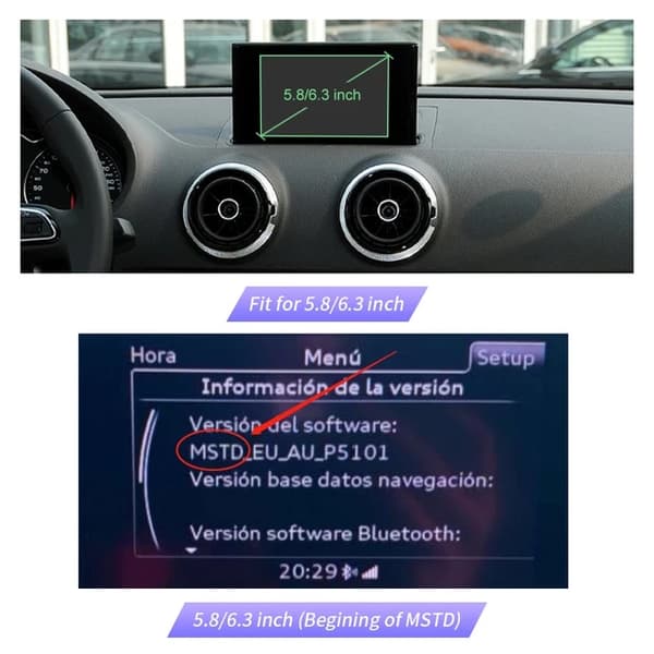 Langaton CarPlay, Android Auto -yhteensopivuus, peruutuskameran integrointi, 7-tuumainen CLU DEV MHIG