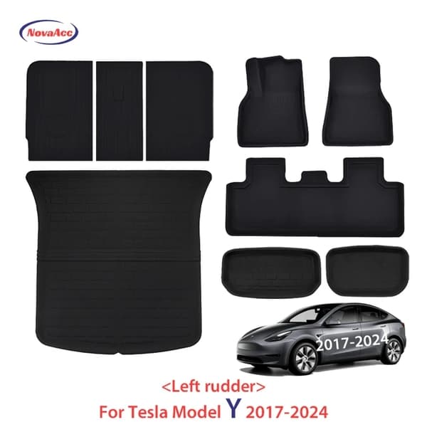Tesla Model Y Gulvmåtter, 3D Design, Kraftig Non Slip , M3 LHD gulvmåtte