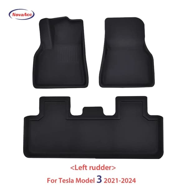 Tesla Model Y Gulvmåtter, 3D Design, Kraftig Non Slip , M3 LHD gulvmåtte