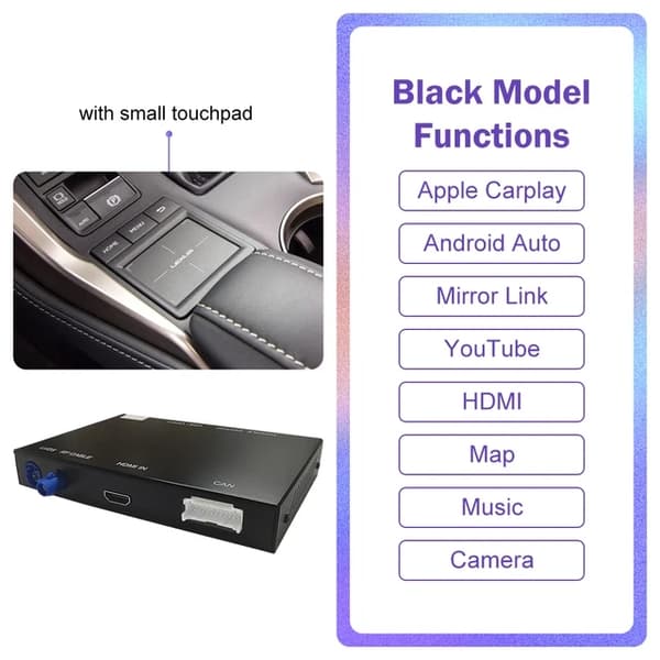Trådløs CarPlay, Android Auto Mirror Link, Bagkamera Funktioner, med joystick