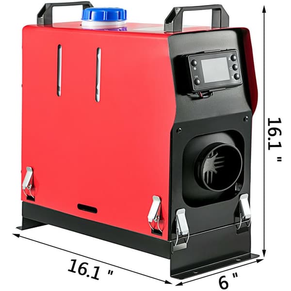 Diesel luftvarmer, 5KW varmekapacitet, fjernbetjening med LCD-kontakt., 12V, Rød