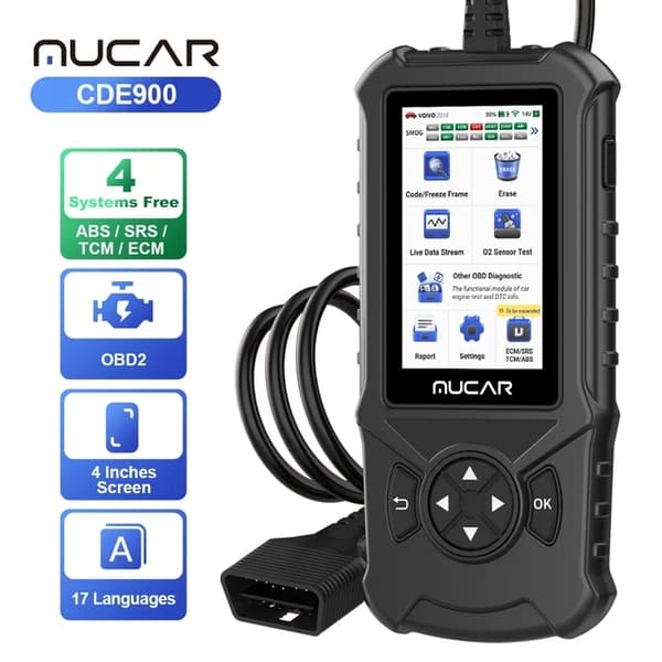 OBD2 Diagnostiske Værktøjer, 16G ROM, WIFI Motorforbindelse, MUCAR CDE900