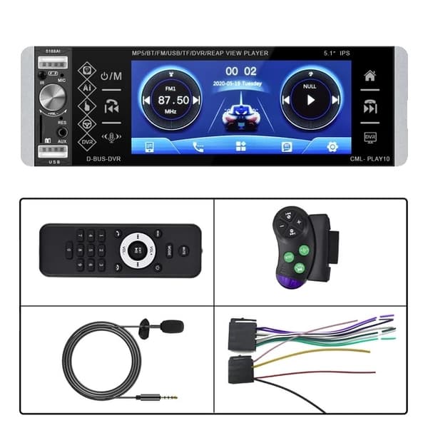Carplay-autoradiovastaanotin, Bluetooth-yhteys, tekoälyääniohjaus, , Radio With 12 LED