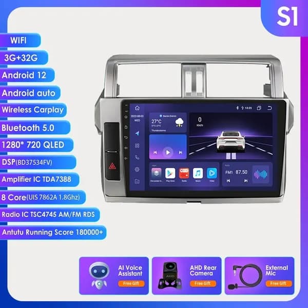 Bil Multimedia Spelare, Trådlös Carplay, GPS, P1