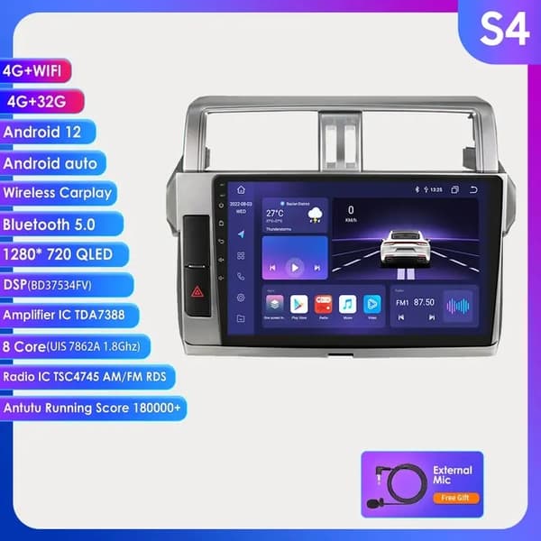 Bil Multimedia Afspiller, Trådløs Carplay, GPS, P1