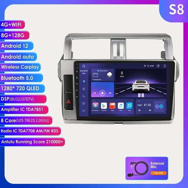 Bil Multimedia Afspiller, Trådløs Carplay, GPS, P1