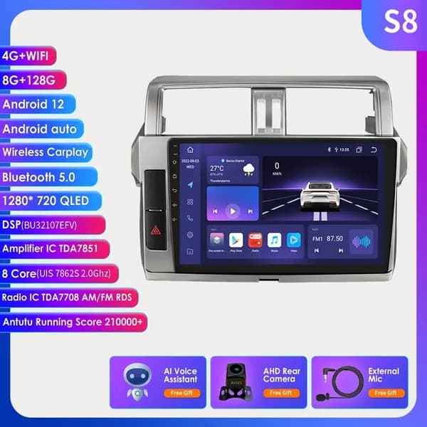 Bil Multimedia Afspiller, Trådløs Carplay, GPS, P1