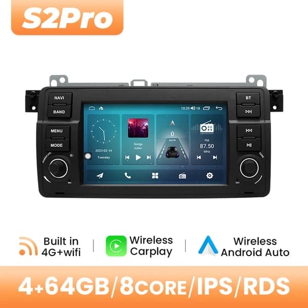 Auton radio-soitin, Android 12, Langaton Carplay, 2GB 32GB OBD-kamera