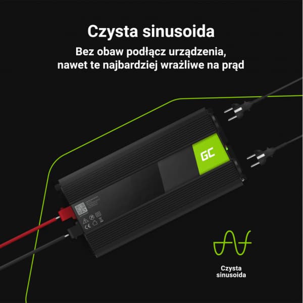 Green Cell - Spændingsomformer Green Cell® Inverter 12V til 230V 2000W/4000W Ren sinusbølge