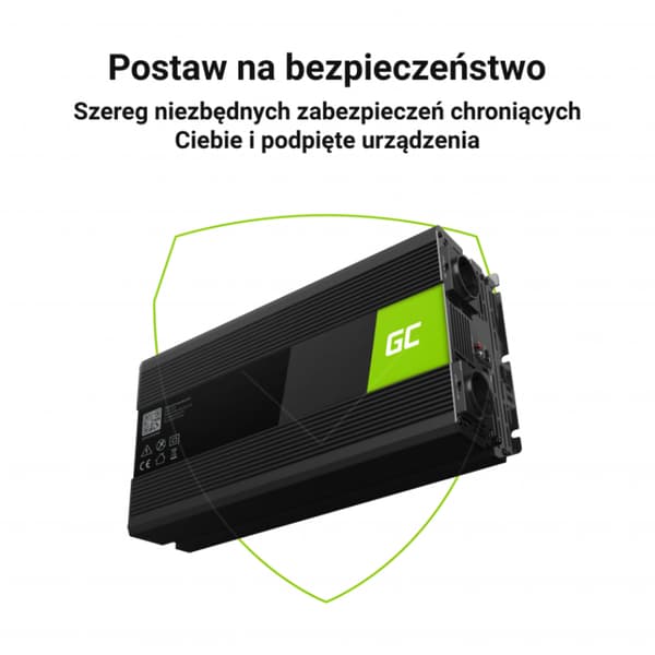 Green Cell - Spændingsomformer Green Cell® Inverter 12V til 230V 2000W/4000W Ren sinusbølge