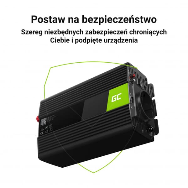 Green Cell - Spændingsomformer Inverter 24V til 230V 1000W/2000W Ren sinusbølge