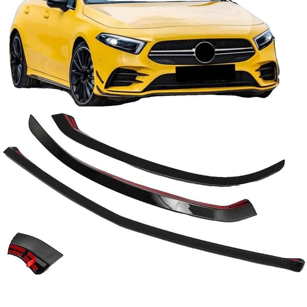 Front kofanger læbe splitter, passer til Mercedes-benz A-klasse W177, AMG 2019+, army grøn