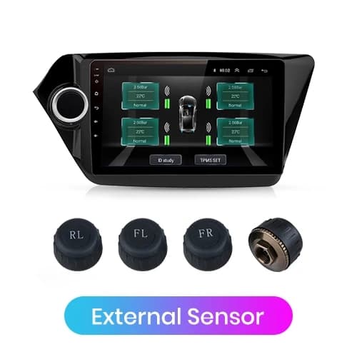 TPMS-järjestelmä, USB-rengaspaineen valvonta, 4 sisäistä anturia, Sisäänrakennettu anturi