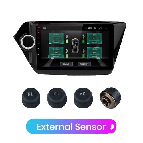 TPMS-järjestelmä, USB-rengaspaineen valvonta, 4 sisäistä anturia, Sisäänrakennettu anturi