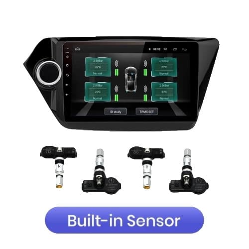 TPMS-järjestelmä, USB-rengaspaineen valvonta, 4 sisäistä anturia, Sisäänrakennettu anturi Built-in sensor