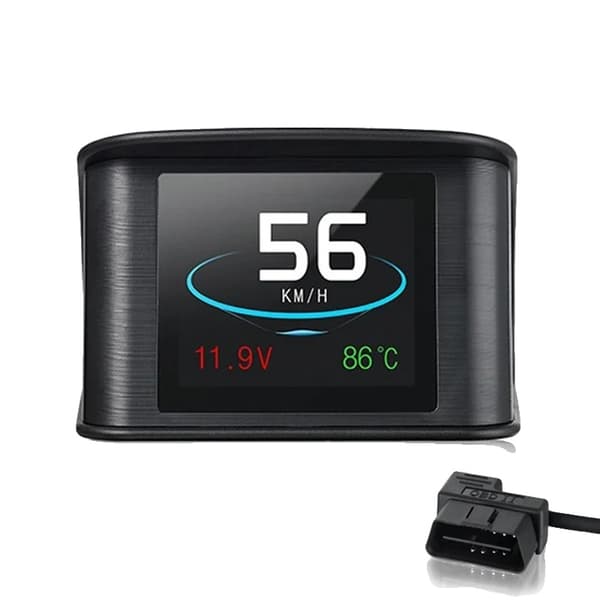 Auton HUD-näyttö, OBD2-skanneri, digitaalinen lämpötilataulu, Musta
