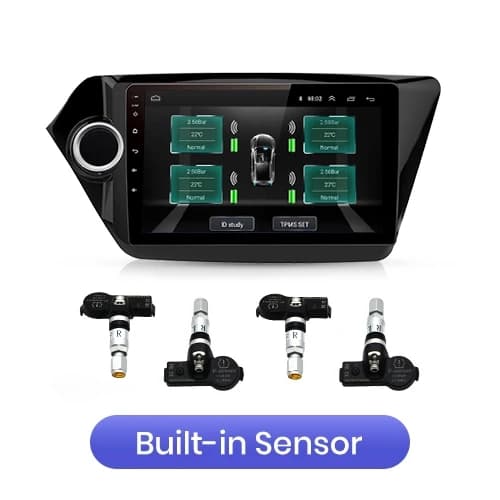 TPMS-system, USB-däcktrycksövervakning, 4 interna sensorer, Inbyggd sensor