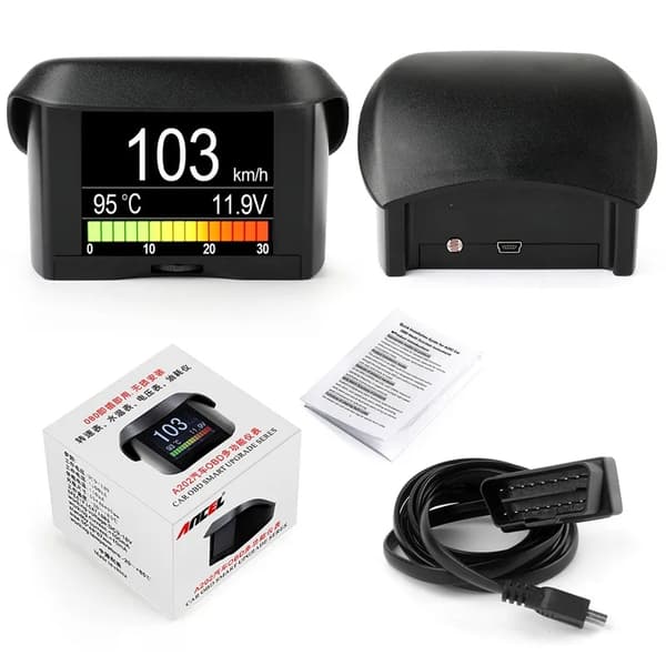 Bil digitalt display, hastighedsmonitorering, brændstofforbrugssporing, Ancel A202