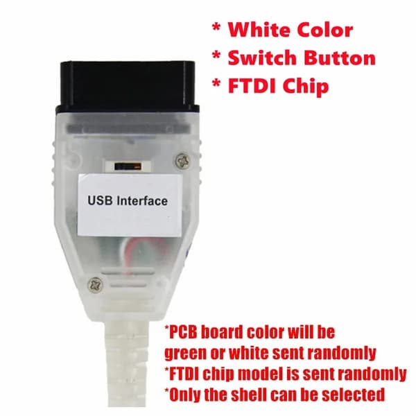 BMW K+DCAN USB-interface, Nyeste FTDI-chip, Kompatibel med BMW-serien., Blå switch
