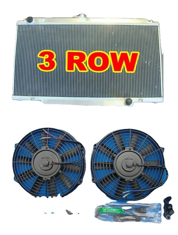 Alumiininen jäähdytin, Nissan Patrol Y61 GU -sarja I & II, 45L TB45E 6-sylinterinen bensiini, vain lämmitin radiator with fans