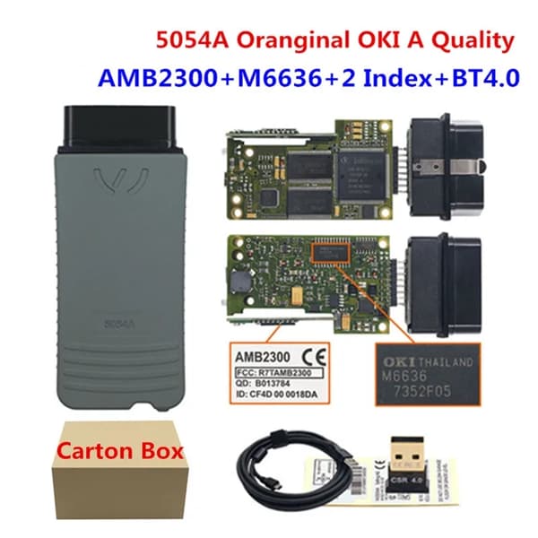 Auto Diagnostisk Interface, Bluetooth Forbindelse, Fuld Chip Understøttelse, 5054A Plastik