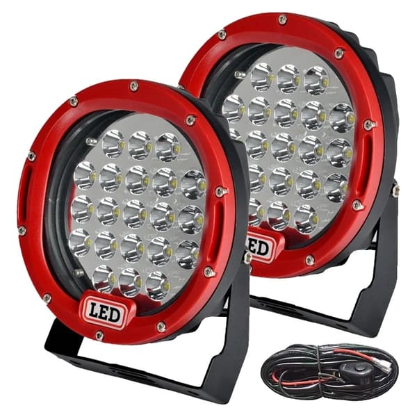 LED Dimljus, Vitt Ljus, Runda Spot LED-pods, 2 st röda och tråd