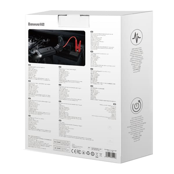 Powerbank 10000mAh + auton käynnistin Booster 12V 1000A musta